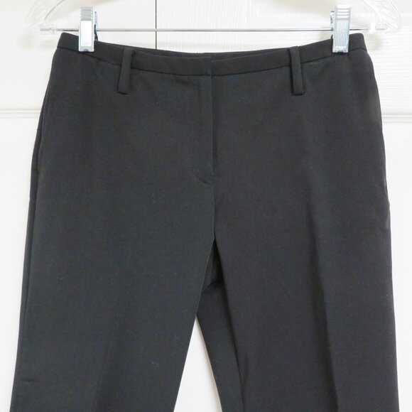 New! Express 2 Stretch Cotton Cropped Pants Black Solid - Picture 2 of 6